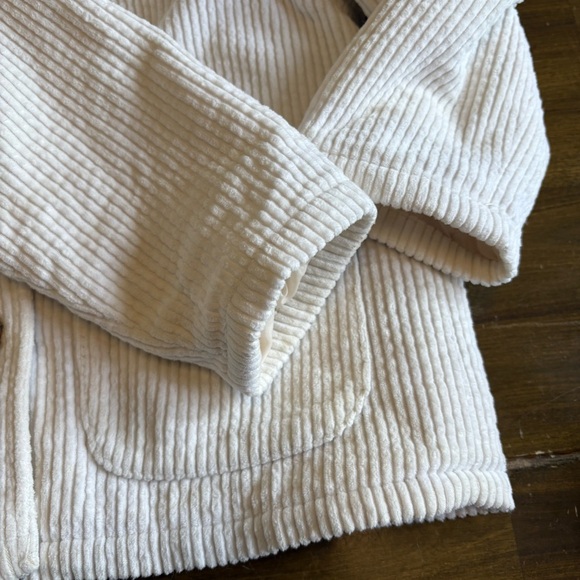 Zara Baby Corduroy Chore Jacket Hooded Cream Button Front Faux Fur 2T 3T - Picture 3 of 5